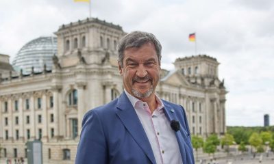 Markus Söder (CSU), Bundesvorsitzender, beim ARD-Sommerinterview vor einem Jahr. Foto: Joerg Carstensen/dpa