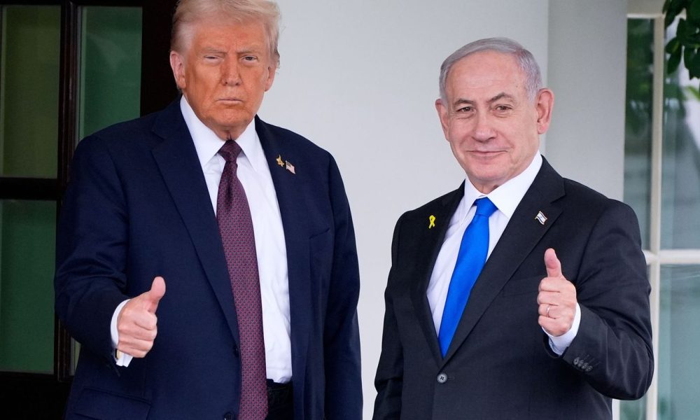 Israels Ministerpräsident Benjamin Netanjahu traf US-Präsident Donald Trump am Montag im Weißen Haus. Foto: Alex Brandon/AP/dpa