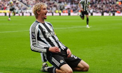 Bejubelt seinen ersten Treffer in der Premier League: Nick Woltemade. Foto: Owen Humphreys/PA Wire/dpa